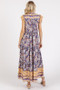 Mittoshop Floral Ruffled Notched Cap Sleeve Maxi Dress