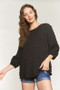 ADORA Bubble Texture Round Neck Blouse