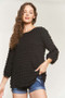 ADORA Bubble Texture Round Neck Blouse