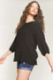 ADORA Bubble Texture Round Neck Blouse