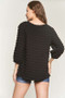ADORA Bubble Texture Round Neck Blouse