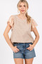 Ces Femme Round Neck Floral Short Sleeve Top