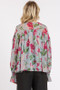 Mittoshop Floral Round Neck Flounce Sleeve Blouse