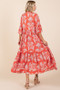 Mittoshop Abstract Leaf Print Tiered Ruffle Dress