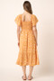 Mittoshop Flower Print Flutter Sleeve Smocked Midi Dress