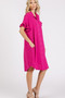 Mittoshop Button Down Flounce Sleeve Dress with Pockets