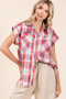 Mittoshop Mineral Wash Plaid Button Down Shirt