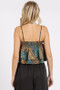 Mittoshop Paisley Patchwork Print Satin Ruffle Crop Cami