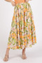 Mittoshop Flower Print Elastic Waist Tiered Skirt