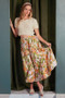 Mittoshop Flower Print Elastic Waist Tiered Skirt