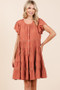 Mittoshop Lace Detail Ruffled Button Down Tiered Dress