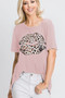Heimish Full Size Leopard Lip Round Neck Short Sleeve T-Shirt Plus Size