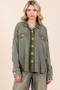 Mittoshop Mineral Washed Plaid Button Down Shacket