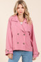 Mittoshop Double Breasted Long Sleeve Trench Coat Jacket