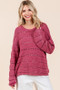 Mittoshop Openwork Round Neck Drop Shoulder Sweater
