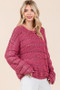 Mittoshop Openwork Round Neck Drop Shoulder Sweater