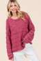 Mittoshop Openwork Round Neck Drop Shoulder Sweater
