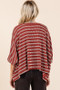 Mittoshop Texture Striped Print Round Neck Dolman Sleeve Top