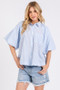 Mittoshop Button Down Striped Puff Sleeve Shirt