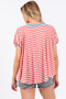 Ces Femme Striped Round Neck Short Sleeve T-Shirt