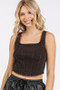 Mittoshop Mineral Wash Corset Crop Stretch Knit Tank