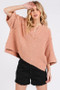Mittoshop Side Slit Notched Drop Shoulder Sweater