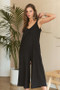 ADORA Black Textured Wide-Leg Jumpsuit
