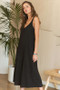 ADORA Black Textured Wide-Leg Jumpsuit