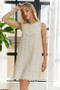ADORA Applique Round Neck Sleeveless Shift Dress