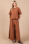 Ces Femme Half Button Half Sleeve Top and Pants Set