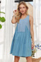 ADORA Decorative Button Sleeveless Babydoll Dress