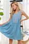 ADORA Decorative Button Sleeveless Babydoll Dress