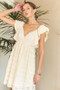 ADORA Tie Back V-Neck Ruffle Sleeve Dress