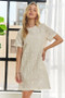 ADORA Applique Round Neck Short Sleeve Shift Dress
