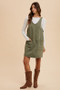 Annie Wear V-Neck Adjustable Strap Denim Overall Dress with Pockets