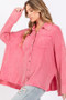SAGE + FIG Frayed Hem Side Slit Button Down Shirt