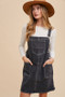 Annie Wear Wide Strap Denim Overall Dress with Pockets