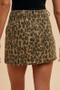 Annie Wear Leopard Denim Mini Skirt