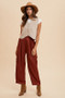 Annie Wear Wide Leg Cargo Satin Pants