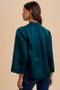 Annie Wear Satin Notched Three-Quarter Sleeve Blouse