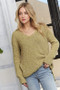 ADORA High-Low Side Slit V-Neck Sweater
