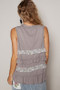 POL Ruffled Open Front Sleeveless Cardigan