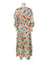 Fall Women V-Neck Long Sleeve Printed Loose Maxi Dress
