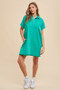 Annie Wear Mineral Washed Johnny Collar Short Sleeve Dress