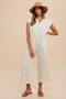 Annie Wear Button Detail Wide Leg Jumpsuit with Pockets
