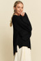 Davi & Dani High-Low Round Neck Drop Shoulder Sweater