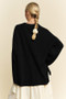 Davi & Dani High-Low Round Neck Drop Shoulder Sweater
