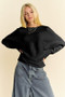Davi & Dani Round Neck Batwing Sleeve Sweater