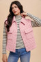 Annie Wear Texture Quilted Snap Down Vest Coat