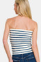Zenana Twisted Sweetheart Neck Striped Tube Top